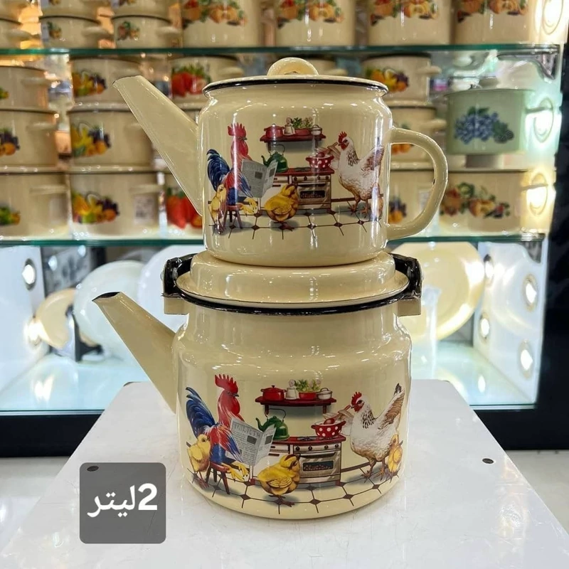 کتری وقوری متوسط طرح خروس اصل روس