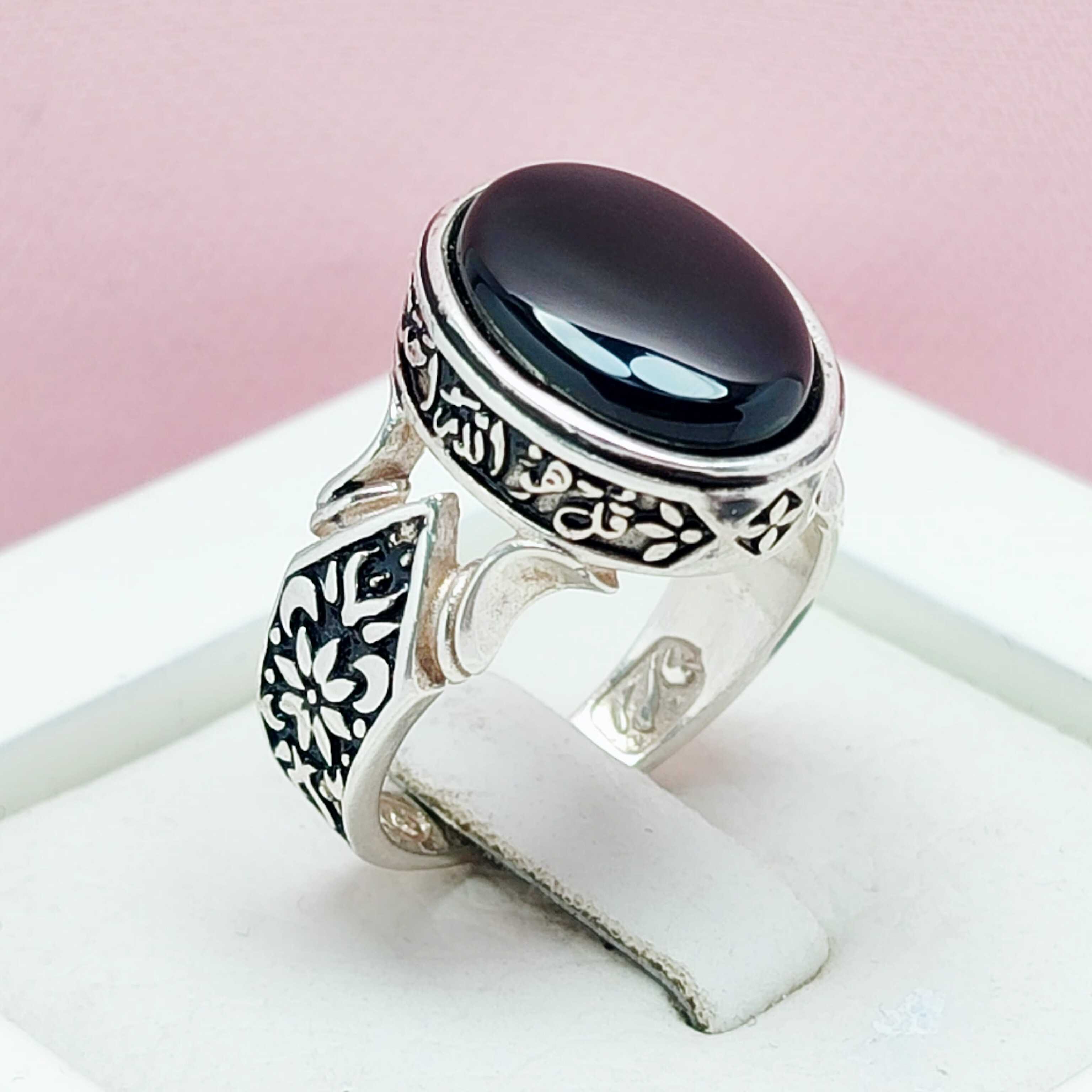 انگشتر سیاه نقره اصلی رکاب مردانه
