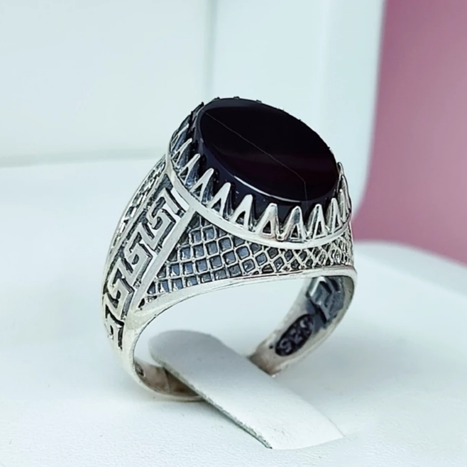 انگشتر عقیق سیاه خاص (کد 1131)