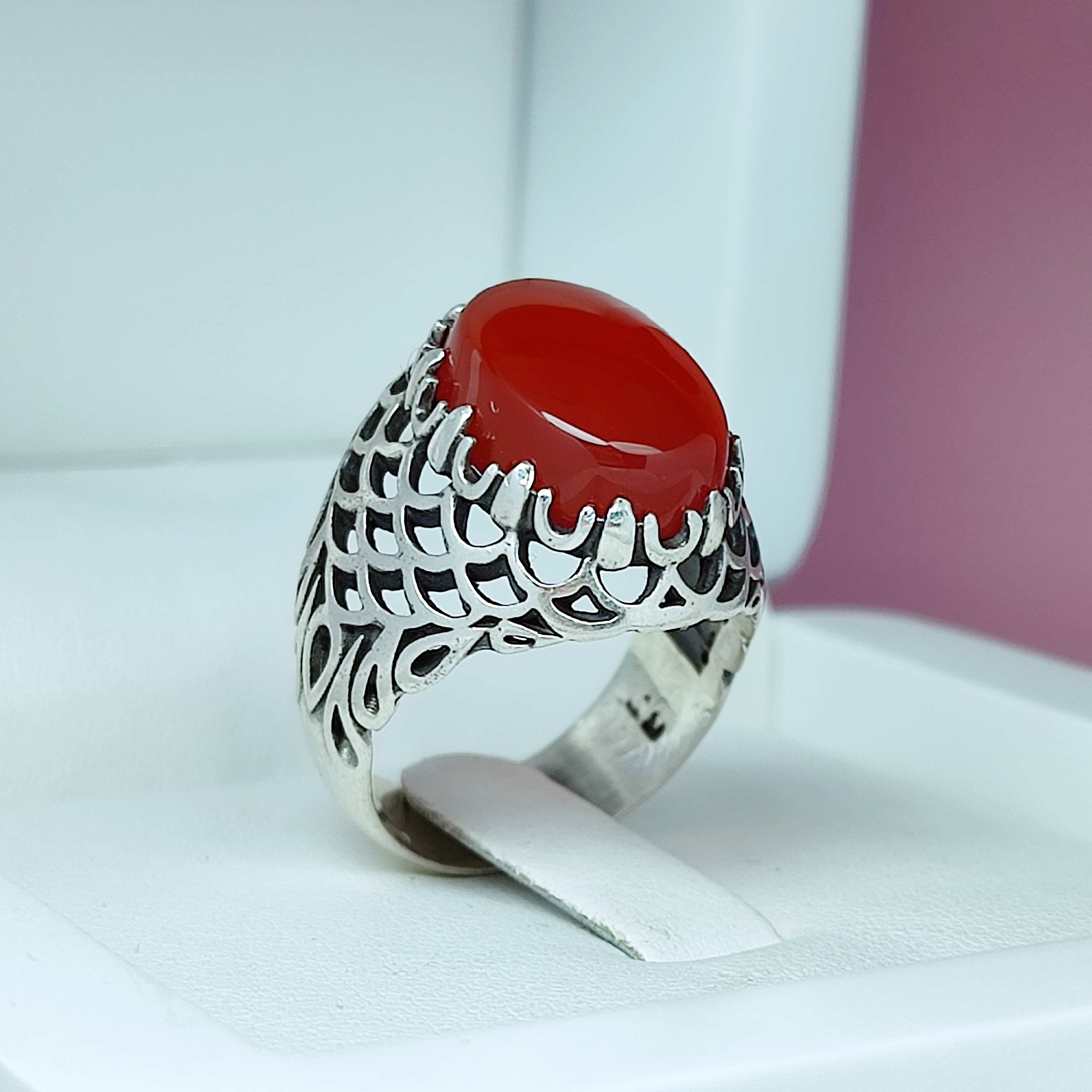 عقیق سرخ اصلی رکاب مردانه
